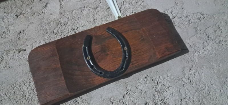 Adorno de Madera con Herradura Negra