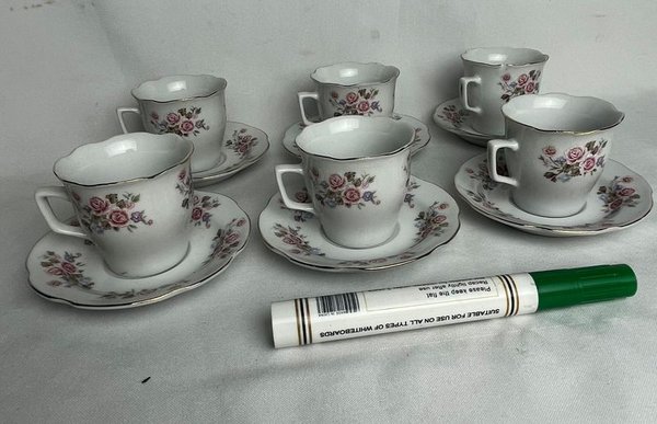 Tazas de porcelana con patrón floral - imagen 8