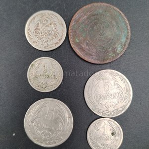 Lote de 6 Monedas Antiguas de "Centésimos" - imagen 1