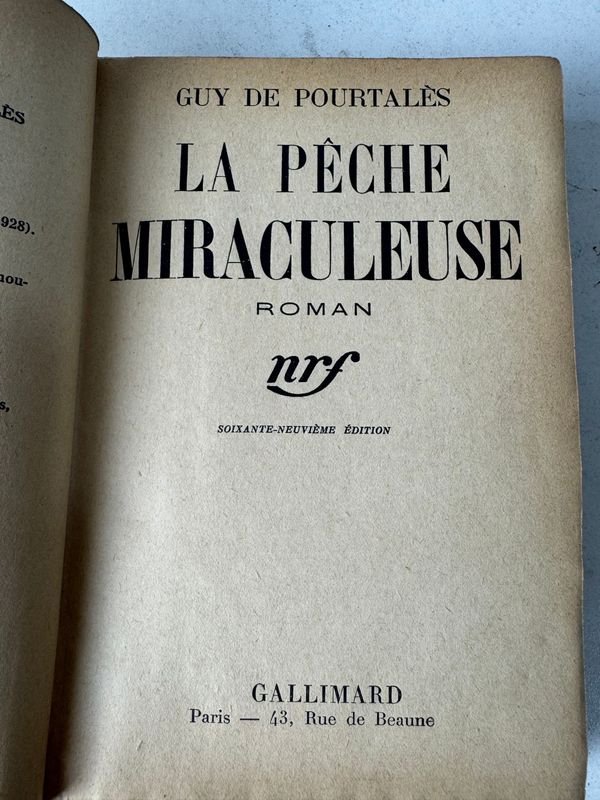 Libro de la Pesca Milagrosa por Guey de Pourtales Editorial Gallimard, Paris - imagen 3