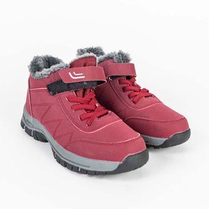 Botas de Invierno Bordeaux con Forro Interior Gris - imagen 1