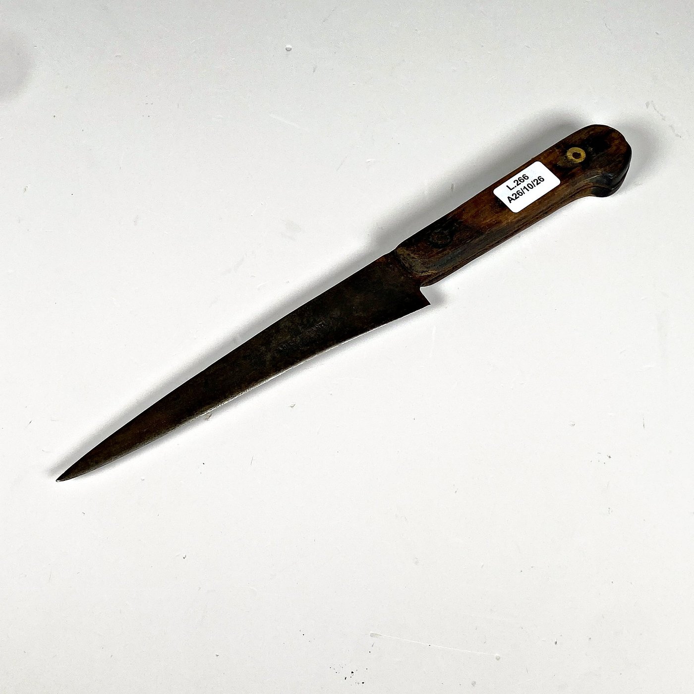 Cuchilla Antigua Hoja de Acero Alemana, Cabo de Madera