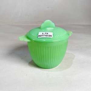 Lote siguiente: Azucarero de Vidrio Verde Opalino Fire King