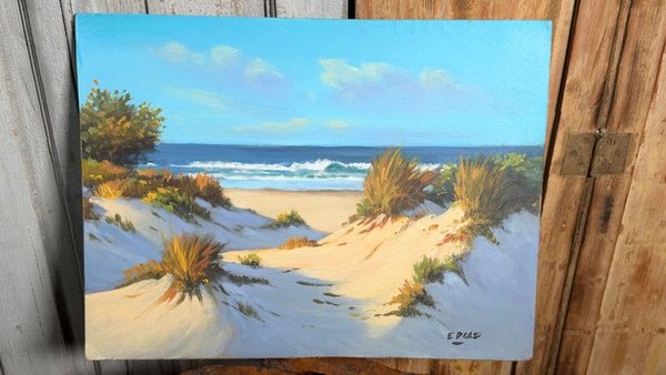 Eduardo Díaz - Óleo "Dunas" sobre cartón, 40x30cm