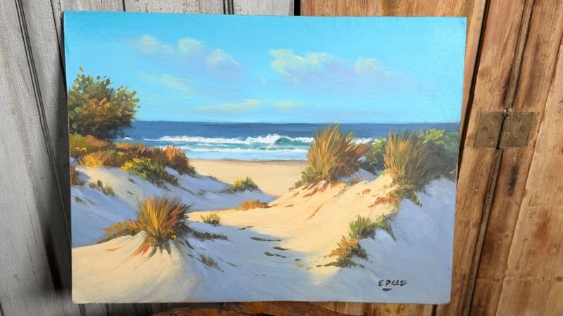 Eduardo Díaz - Óleo "Dunas" sobre cartón, 40x30cm