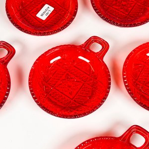 Seis Coquillas de Vidrio Color Rubí con Asas - imagen 3