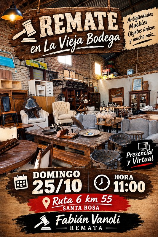 Remate de Antigüedades y Muebles en La Vieja Bodega