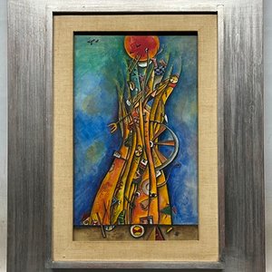 Obra de Adolfo Nigro "La Parva y la Luna" - Acrílico sobre Papel Firmado y Fechado '77 - imagen 2