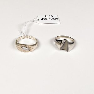 Lote siguiente: Dos Anillos de Plata 925 con Circonia Talla 17 mm