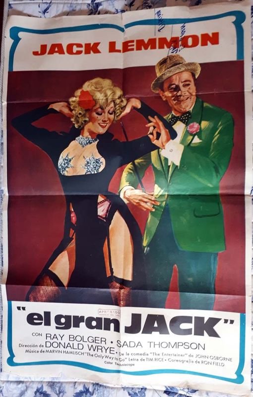 Poster Original "El Gran Jack" (The Entertainer) con Jack Lemmon - 1976