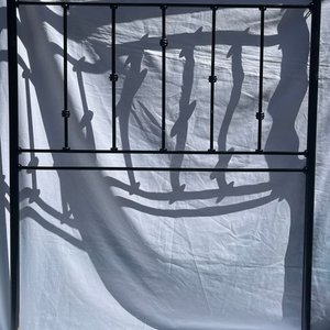 Respaldo de Cama de Hierro Negro para 1 Plaza - imagen 3