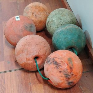 Juego de 6 Boyas de Pesca Lucky Fish Naranja y Verde Φ200mm - imagen 2