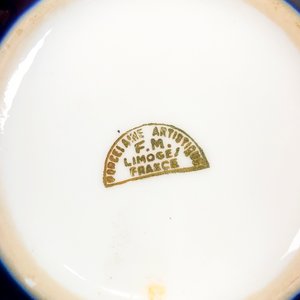 Cenicero Limoges de Porcelana Azul Cobalto con Detalles Dorados - imagen 4
