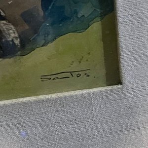 Acuarela del Pintor Santos: "Torre y Llamas" - Segunda Obra de Colección - imagen 7