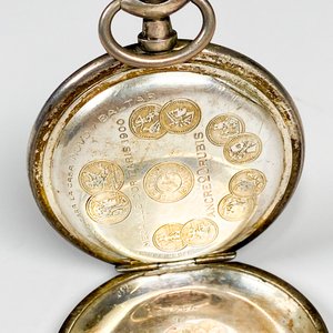 Caja de Reloj de Bolsillo Antigua de Plata - imagen 5