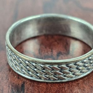 Anillo Antiguo de Plata 925 con Diseño Trenzado - imagen 1