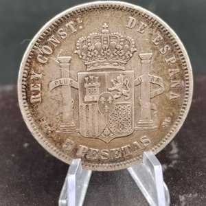 Moneda de Plata Española 5 Pesetas Alfonso XIII - 1889 - imagen 4