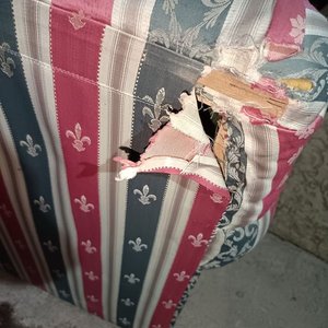 Sofá de Dos Cuerpos Tapizado en Tela Rayada - imagen 6