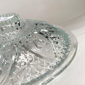 Caramelera Antigua de Vidrio Tallado con Tapa - Diámetro 18 cm - imagen 3