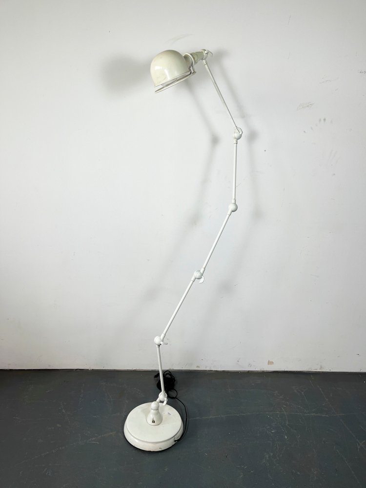 Lámpara de Pie Jielde Loft Industrial Blanca Metálica Regulable
