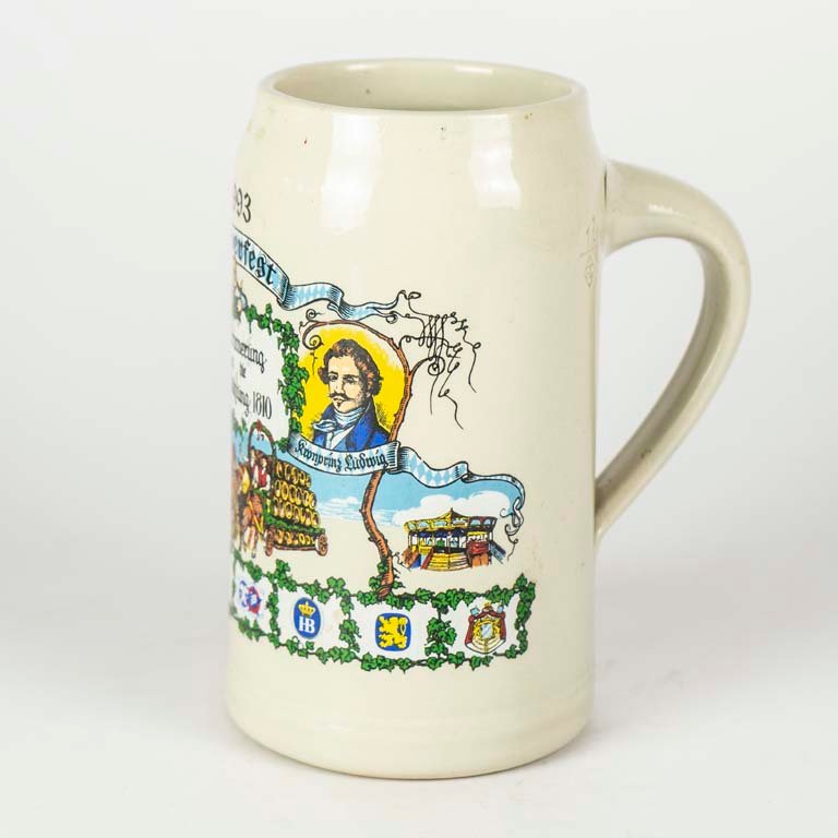 Jarra de cerveza de cerámica Oktoberfest de 1993, aniversario de la boda Real de 1810 - imagen 2