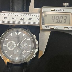 Reloj Cronógrafo Emporio Armani AR0635 Acero Inoxidable Esfera Plateada Cuero Negro - imagen 6