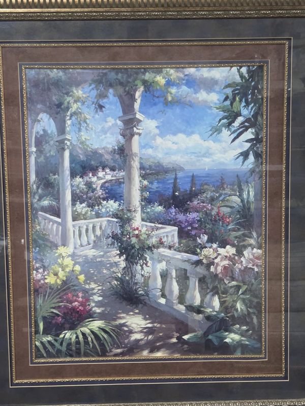 Cuadro "Seaside Terrace" de Picture Galleries Inc. con Marco Dorado