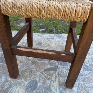 Juego de 4 Sillas de Madera Rústicas con Asiento de Paja - imagen 6