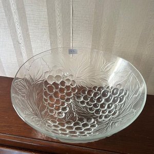 Ensaladera de Vidrio Transparente con Diseño de Uvas - imagen 2