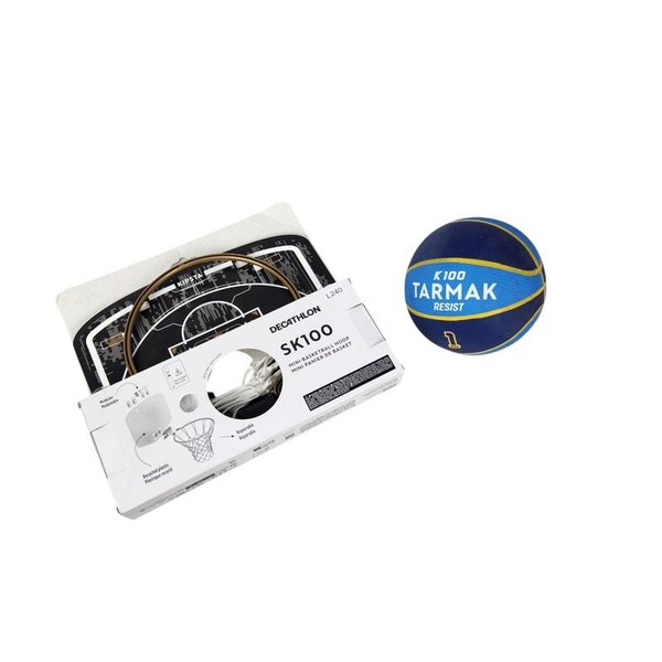 Mini Aro de Básquet Decathlon SK100 Negro y Dorado con Pelota