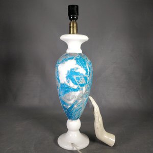 Lámpara de Mesa Cerámica Blanca y Celeste 54cm - imagen 4