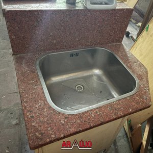 Bacha de Cocina con Mesada de Granito Rosa - imagen 2