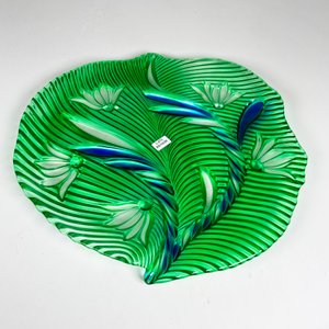 Centro de mesa vidrio color, decoración vegetal 39 x 36 cm - imagen 2