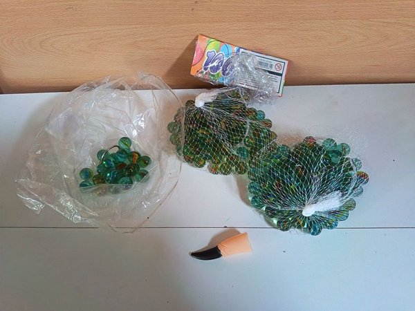 Par de Bolsas de Bolillas de Vidrio de Colores - imagen 1
