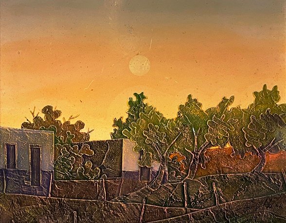 Pedro Peralta 'Estancia y luna' - Obra de arte en acrílico sobre fibra - imagen 1