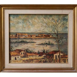 Lote anterior: Pintura "Pueblo Costero" de Davies 85, Óleo sobre Lienzo
