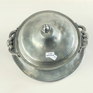 Centro de Peltre con Tapa y Bandeja Circular - 20 cm - imagen 2