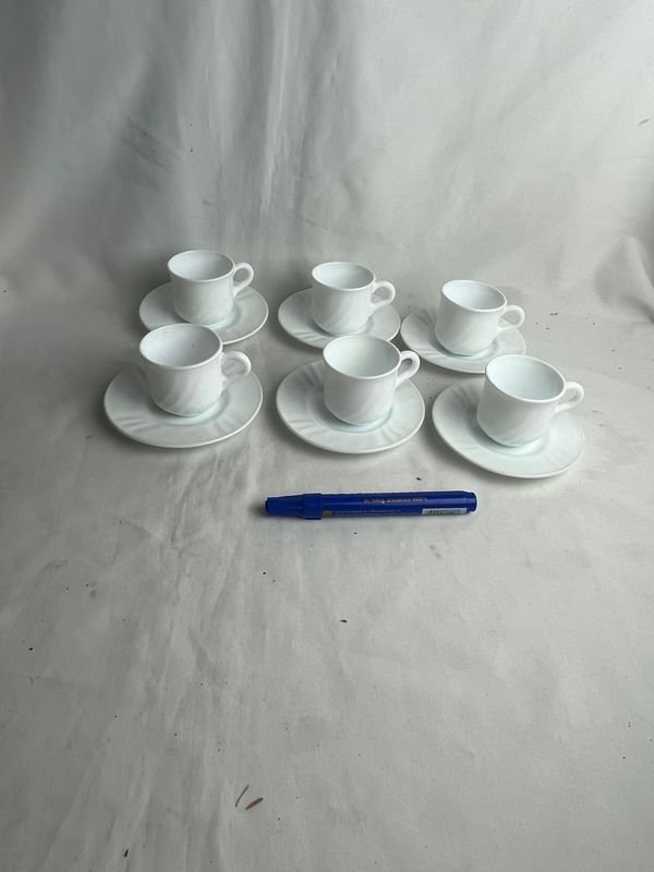 Tazas de café cerámicas blancas con tapa - imagen 6