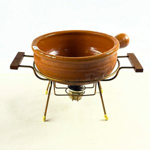 Lote anterior: Olla Fondue de Cerámica Marrón con Soporte Metálico y Quemador