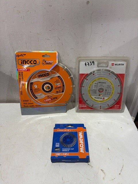 Lote de Discos de Corte Diamantados Inco y Würth
