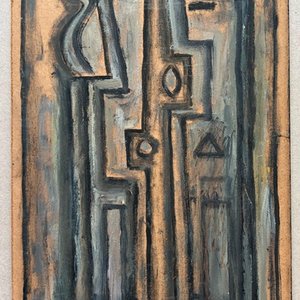 Oleo sobre Cartón "Sin Título" de Walter Deliotti - 38 x 18 cm - imagen 2