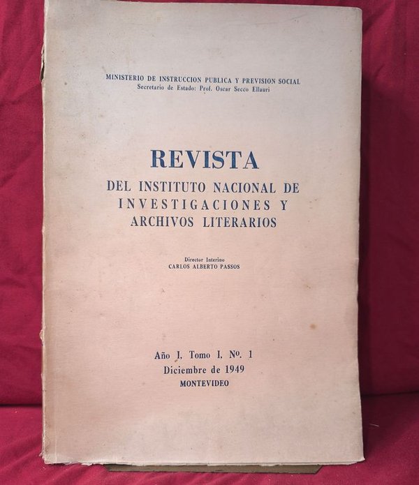 Revista Instituto Nacional de Investigaciones y Archivos Literarios - Año 1 Tomo 1 N° 1 Diciembre 1949 - imagen 1