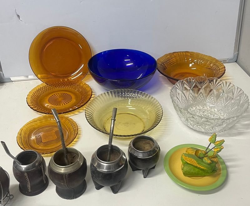 Set de Mate y Vajilla: 5 Mates, 4 Bombillas, 4 Bowls, 3 Platos y Más