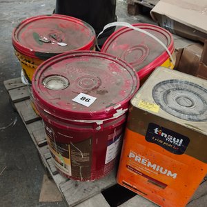 Lote de 3 Baldes y 1 Lata de Pintura Sika, Tinsul y Renner - imagen 2