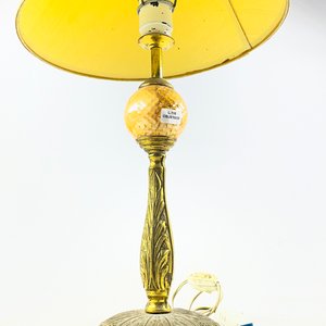 Lampara de sobremesa en bronce con esfera en ceramica con pantalla 53 cm - imagen 2