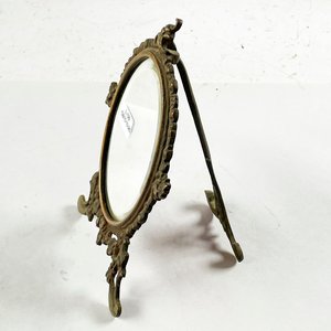 Espejo de Sobremesa con Marco de Bronce Labrado y Biselado - imagen 2
