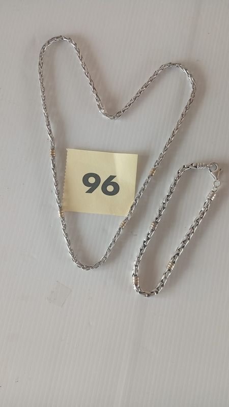 Juego de gargantilla y pulsera de plata - Accesorios de moda