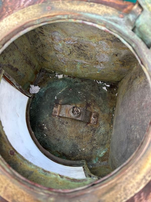 Farol de barco imponente en cobre y bronce - imagen 6