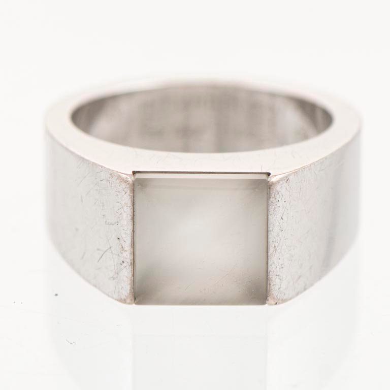 Anillo Cartier Pierre de Lune Oro Blanco 18k