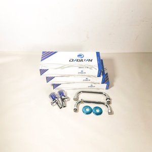 Seis Canillas de Pared Nuevas con Manijas Azules - imagen 2